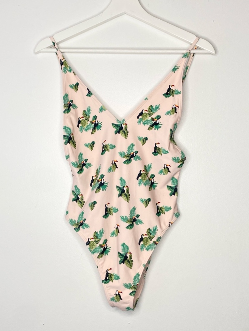 F21 Pink Toucan One-Piece Swimsuit